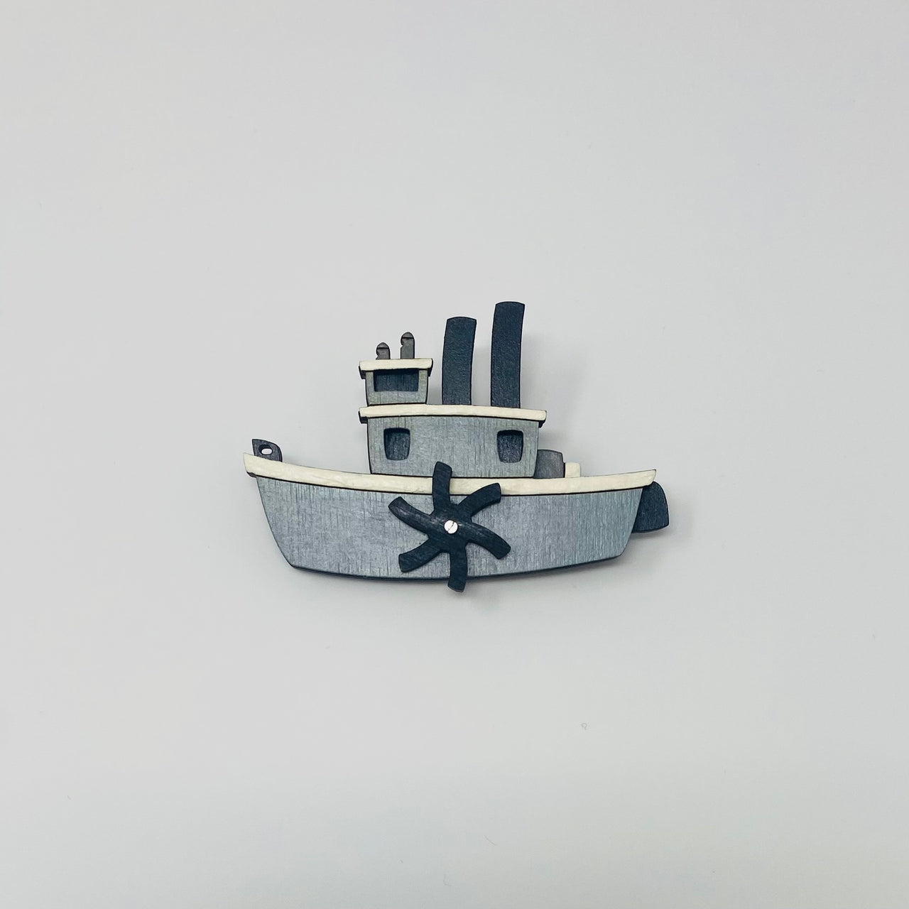 Hand Painted Wooden Steamboat Litewood™ Brooch