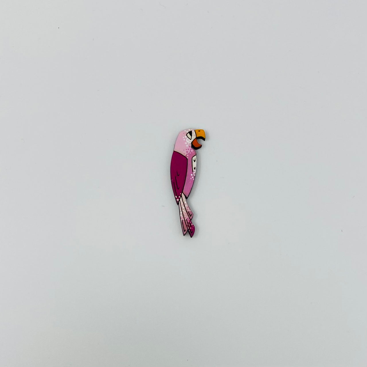SALE!  Hand Painted Parrot Litewood™ Lapel Pin in Pink