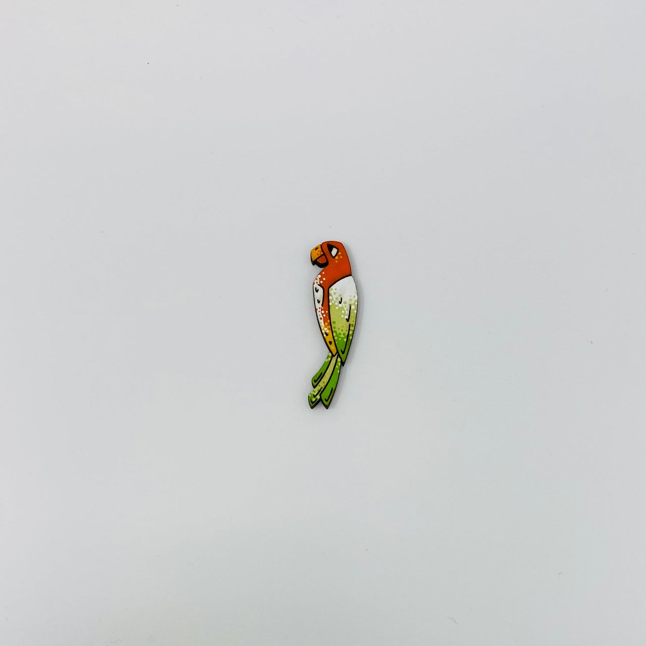 SALE! Hand Painted Parrot Litewood™️ Lapel Pin in Orange