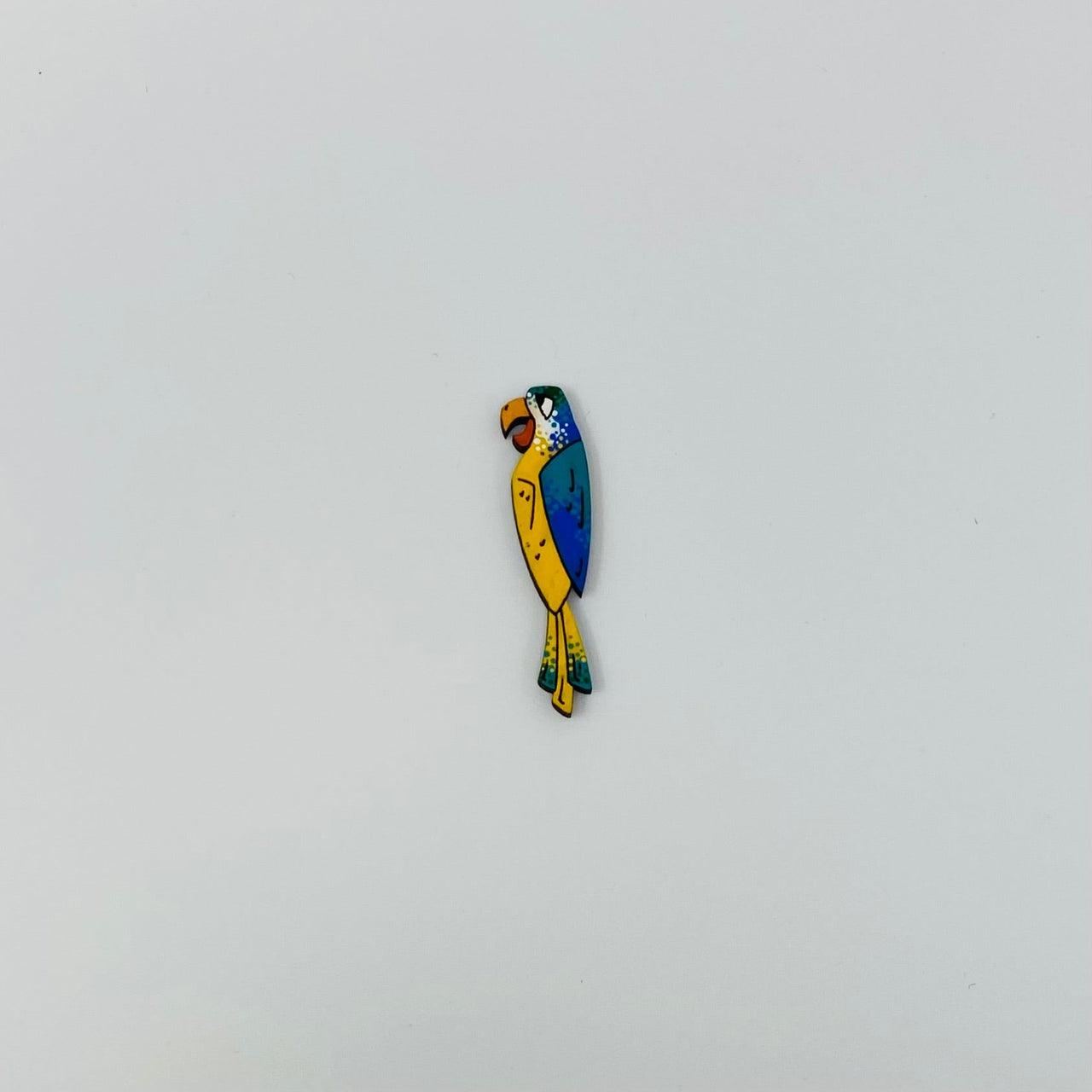 SALE! Hand Painted Parrot Litewood™️ Lapel Pin in Yellow