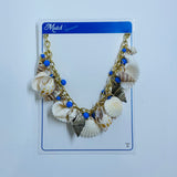 Metal Haskell Shell Striking Necklace in Blue