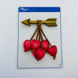 Hand Carved Wooden Arrow Heart Litewood™ Brooch