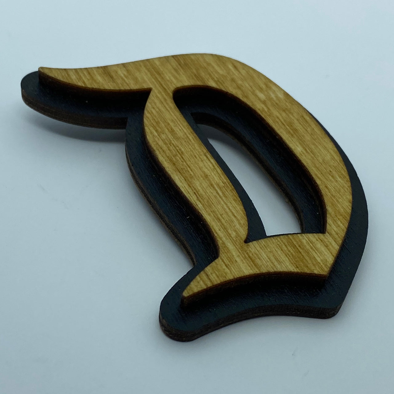 Wooden Gothic "D" Litewood™ Brooch