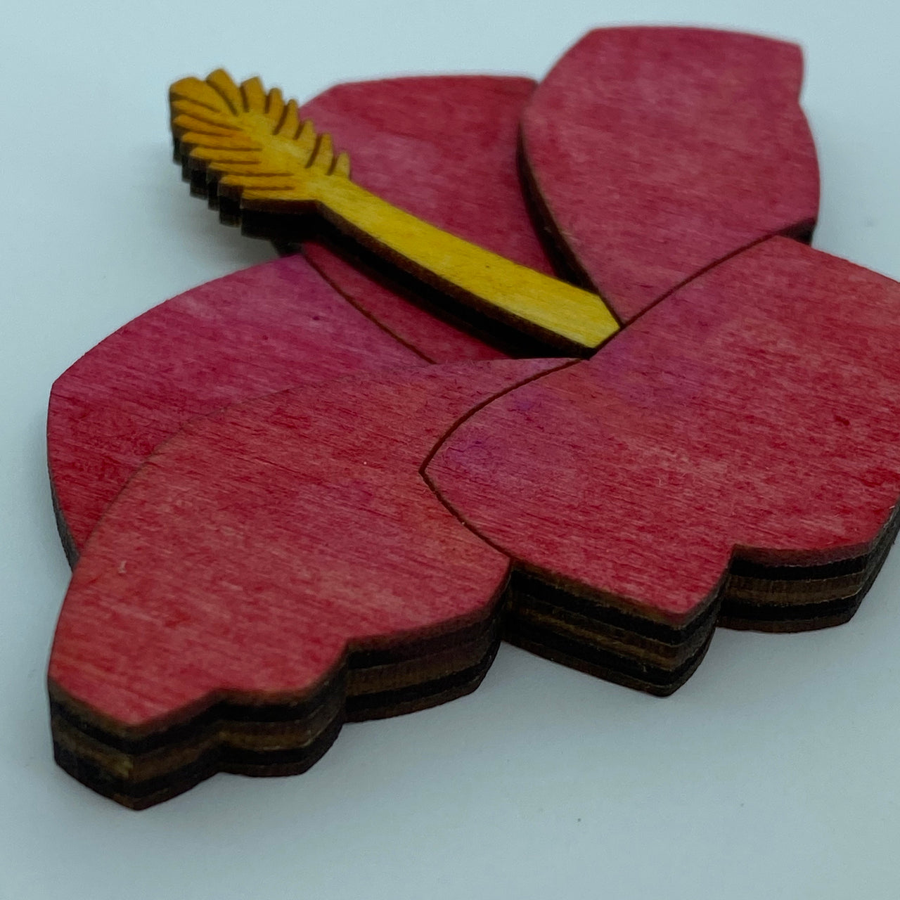 Wooden Hibiscus Litewood™ Brooch