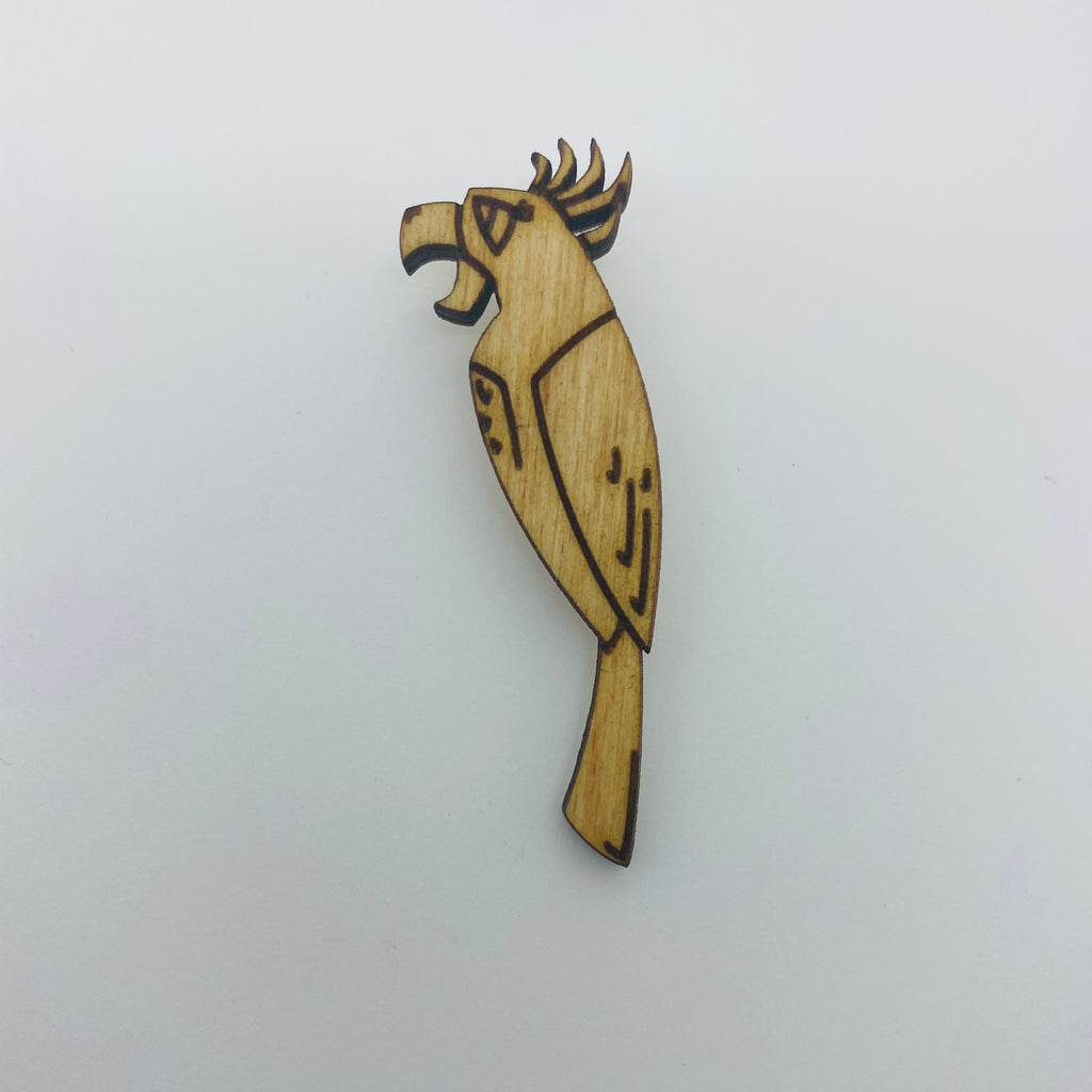 Wooden Showgirl Bird Litewood™ Lapel Pin