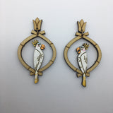 Hand Painted Wooden Showgirl Birds Litewood™ Earrings