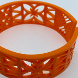 Flare Tiki Tapa Bangle Bracelet in Orange