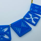 Flare Tiki Tapa Necklace in Bright Blue