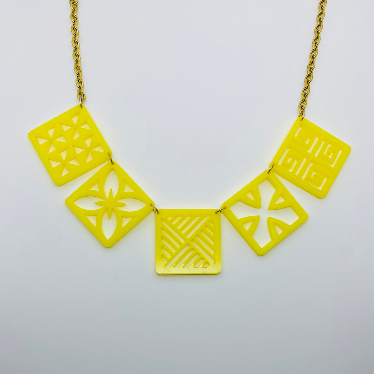 Flare Tiki Tapa Necklace in Yellow