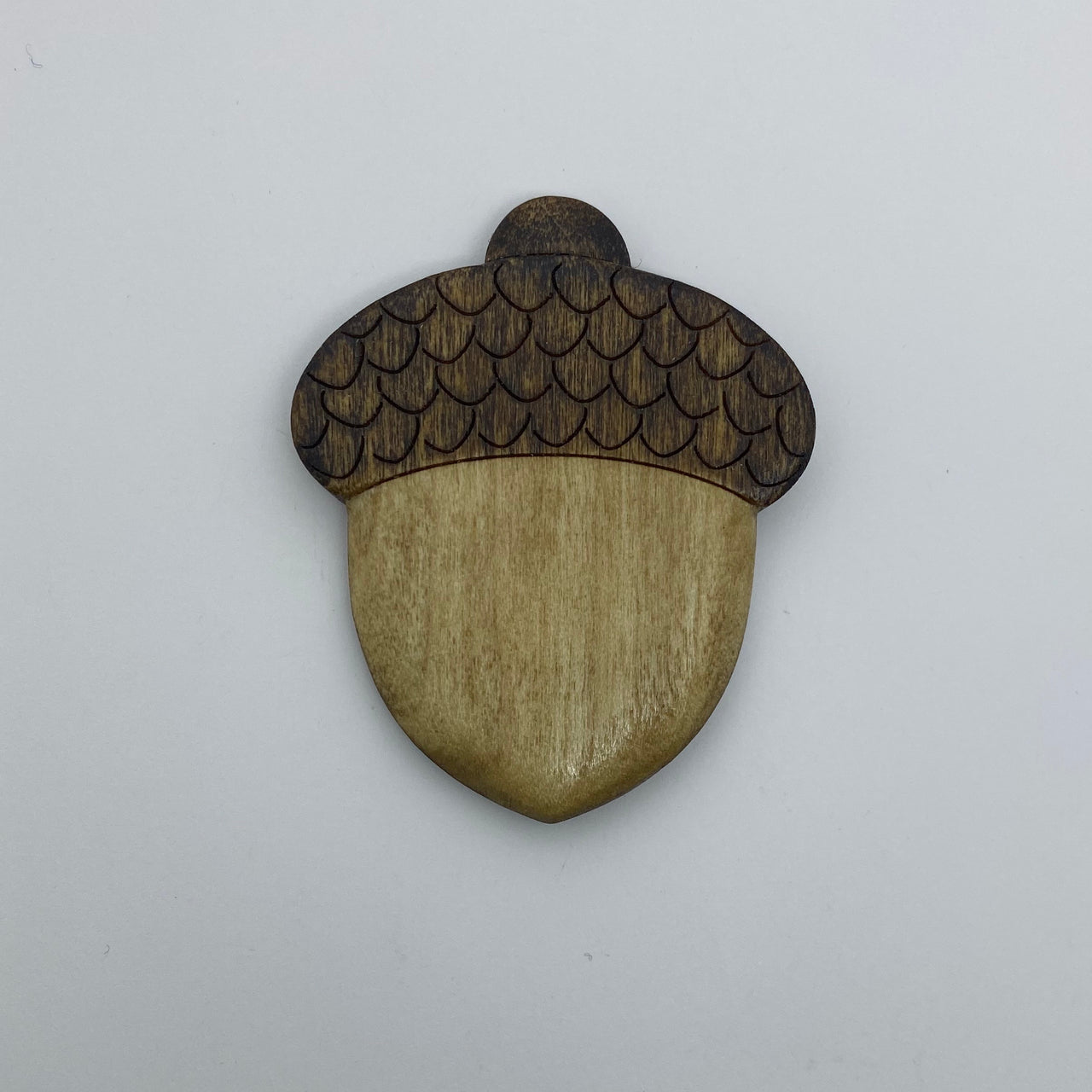 Hand Carved Wooden Acorn Litewood™ Brooch