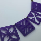 Flare Tiki Tapa Necklace in Dark Purple