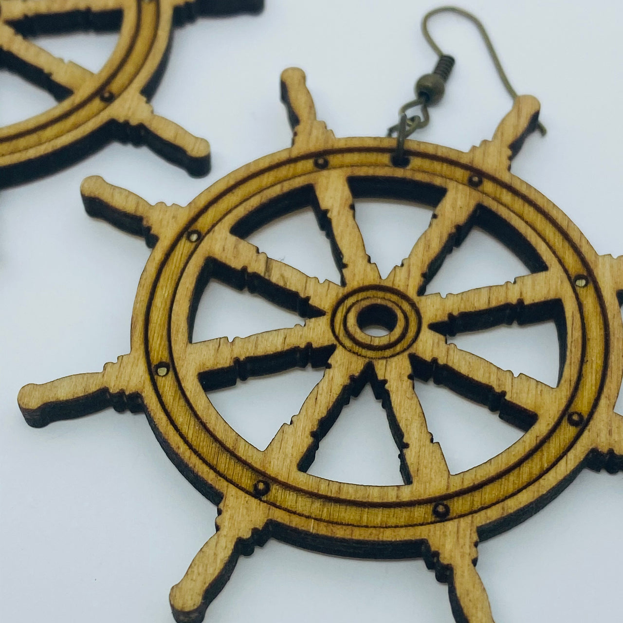 SALE!  Wooden Ships Wheel Litewood™ Earrings
