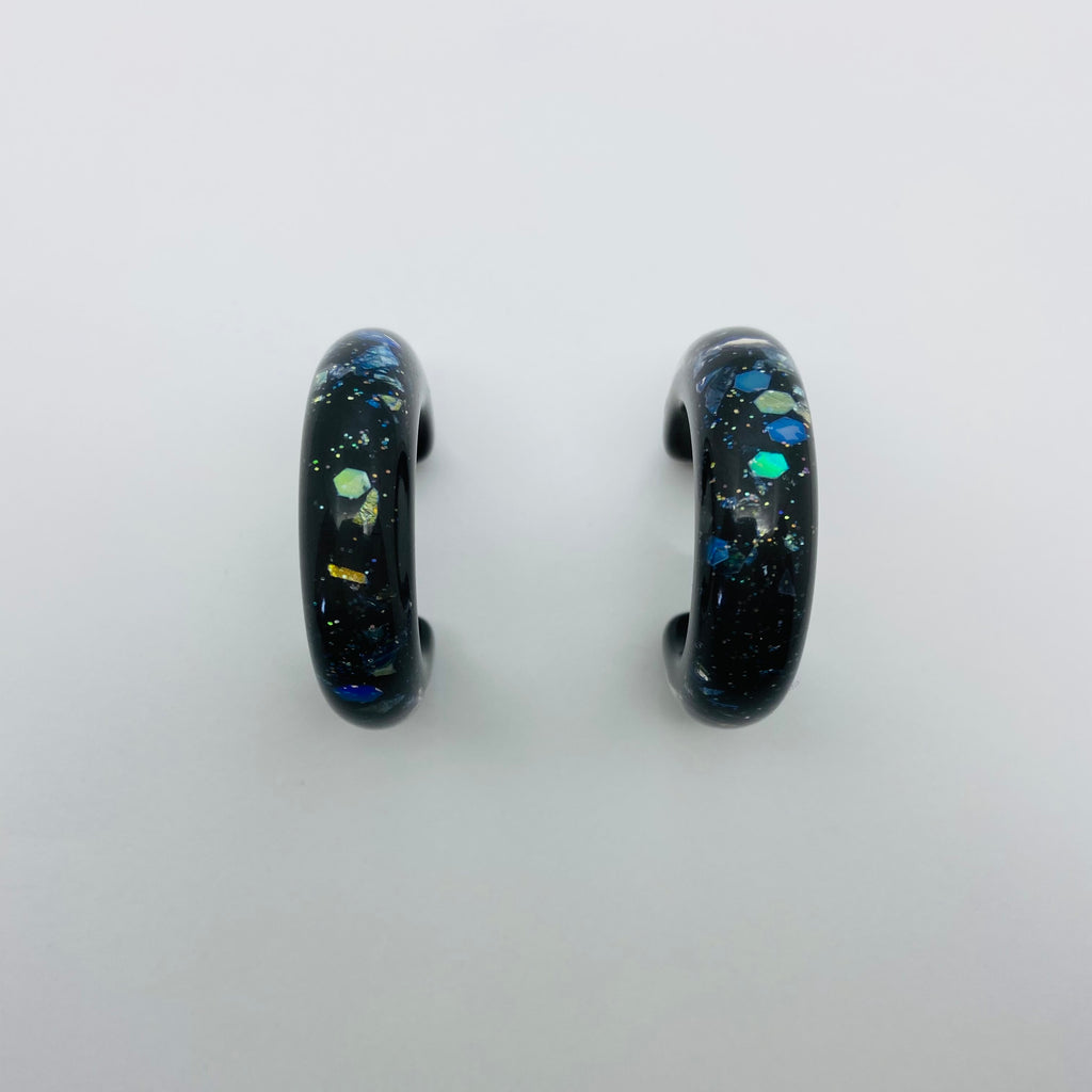 Confetti Lucite Hoop Sparklite™ Earrings in Galaxy