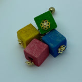 Wooden Haskell Cube Litewood™ Earrings in Primary