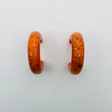 Confetti Lucite Hoop Sparklite™ Earrings in Carrot
