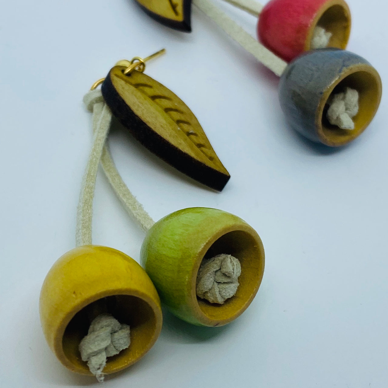 Wooden Miriam Leaf Bell Litewood™ Dangler Earrings