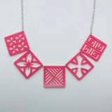 Flare Tiki Tapa Necklace in Watermelon Pink