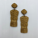 Wooden Tiki Idol Litewood™ Dangler Earrings