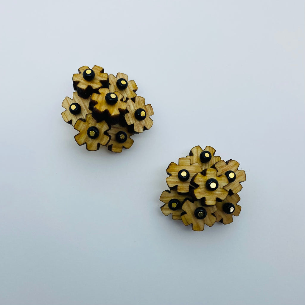 Wooden Haskell Flower Litewood™ Earrings