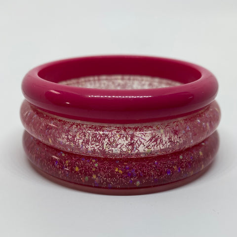 Confetti Lucite Narrow Sparklite™ Bangle Set in Bubblegum