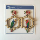 Hand Painted Wooden Tiki Bird Litewood™ Earrings World Version