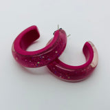 Confetti Lucite Hoop Sparklite™ Earrings in Bubblegum