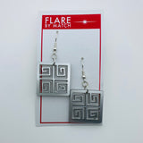 Flare Tiki Tapa Dangler Earrings in Silver
