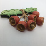 Hand Carved Wooden Holly Bell Litewood™ Brooch