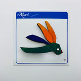 Hand Painted Wooden Bird of Paradise Litewood™ Brooch