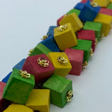 Wooden Haskell Cube Litewood™ Necklace in Primary