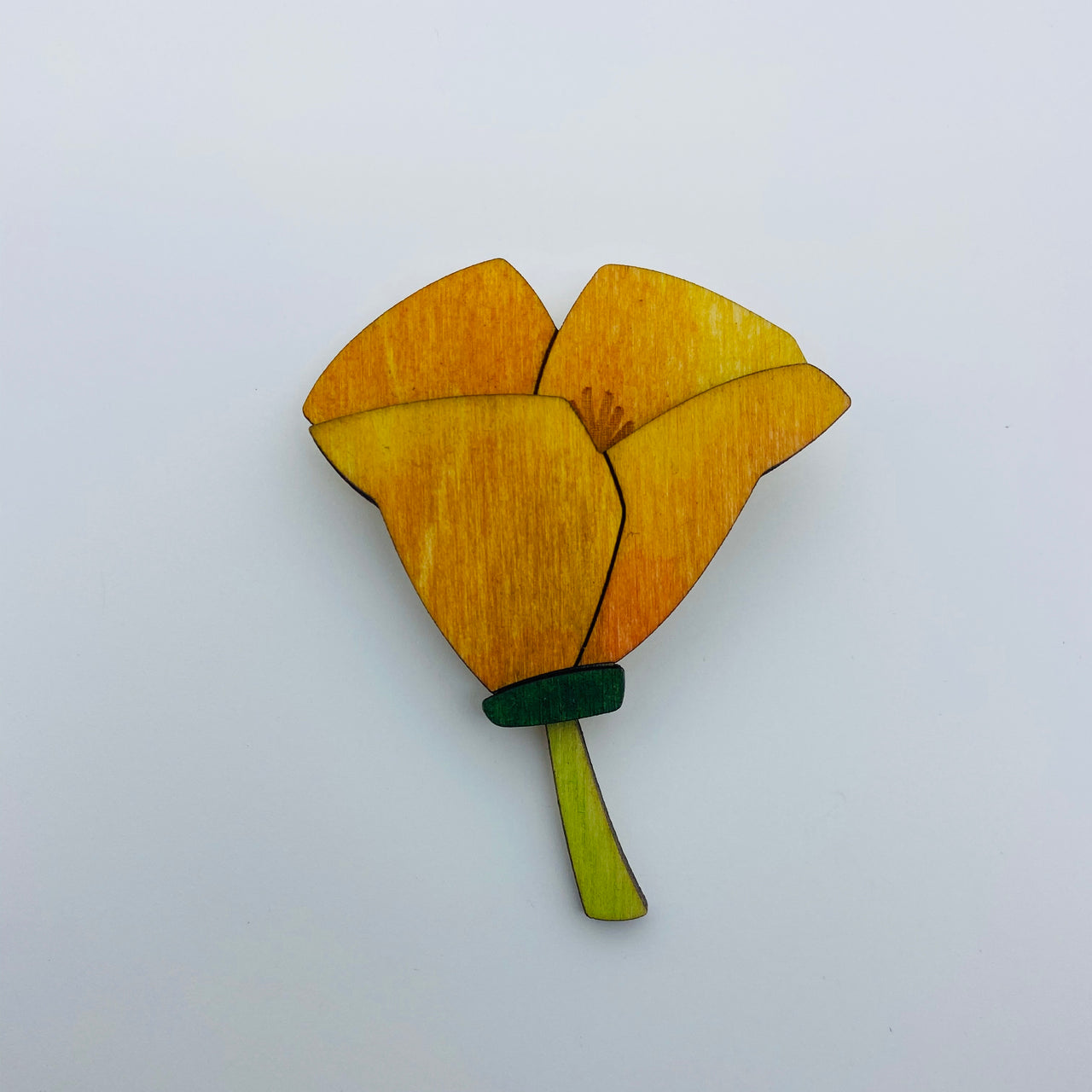 Wooden Poppy Litewood™ Brooch