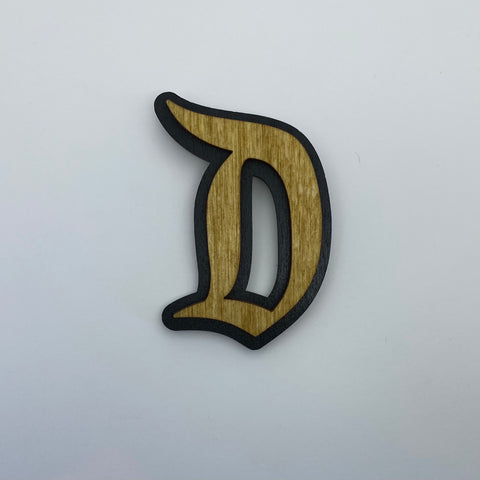 Wooden Gothic "D" Litewood™ Brooch
