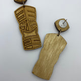Wooden Tiki Idol Litewood™ Dangler Earrings