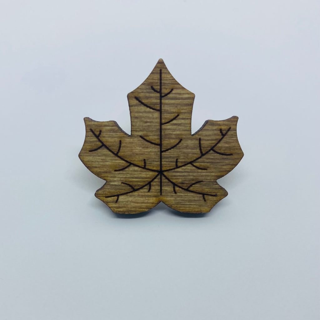 Wooden Autumn Leaf Litewood™ Lapel Pin