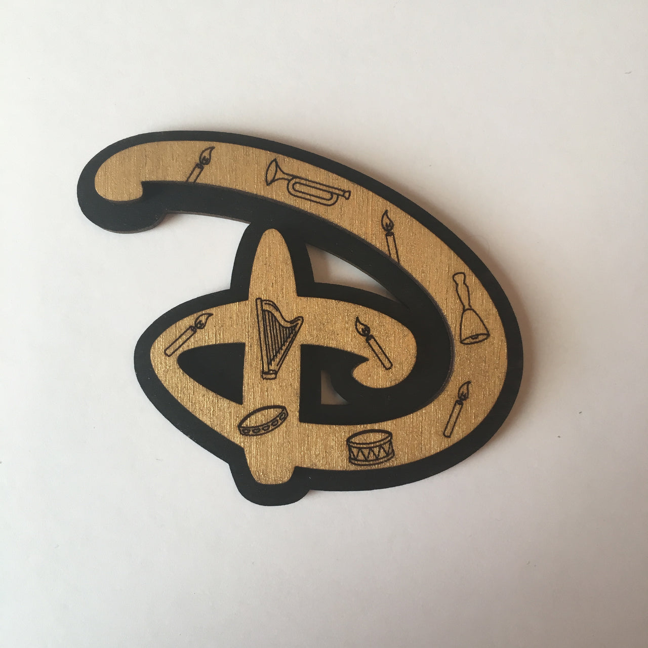 SALE!  Wooden Seance Signature "D" Litewood™ Brooch