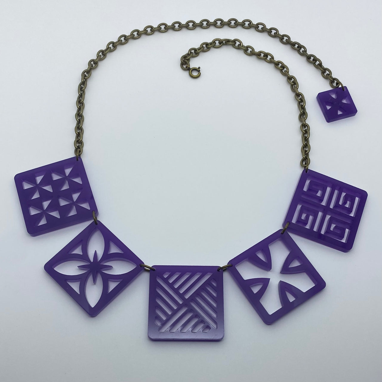 Flare Tiki Tapa Necklace in Dark Purple