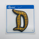 Wooden Houndstooth Gothic "D" Litewood™ Brooch