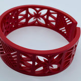 Flare Tiki Tapa Bangle Bracelet in Red
