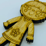 Wooden Mary Blair Litewood Brooch by Mae LaRoux