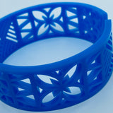Flare Tiki Tapa Bangle Bracelet in Bright Blue