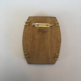 Hand Carved Wooden Barrel Litewood™ Brooch