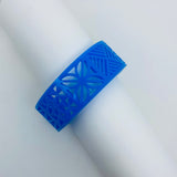 Flare Tiki Tapa Bangle Bracelet in Bright Blue