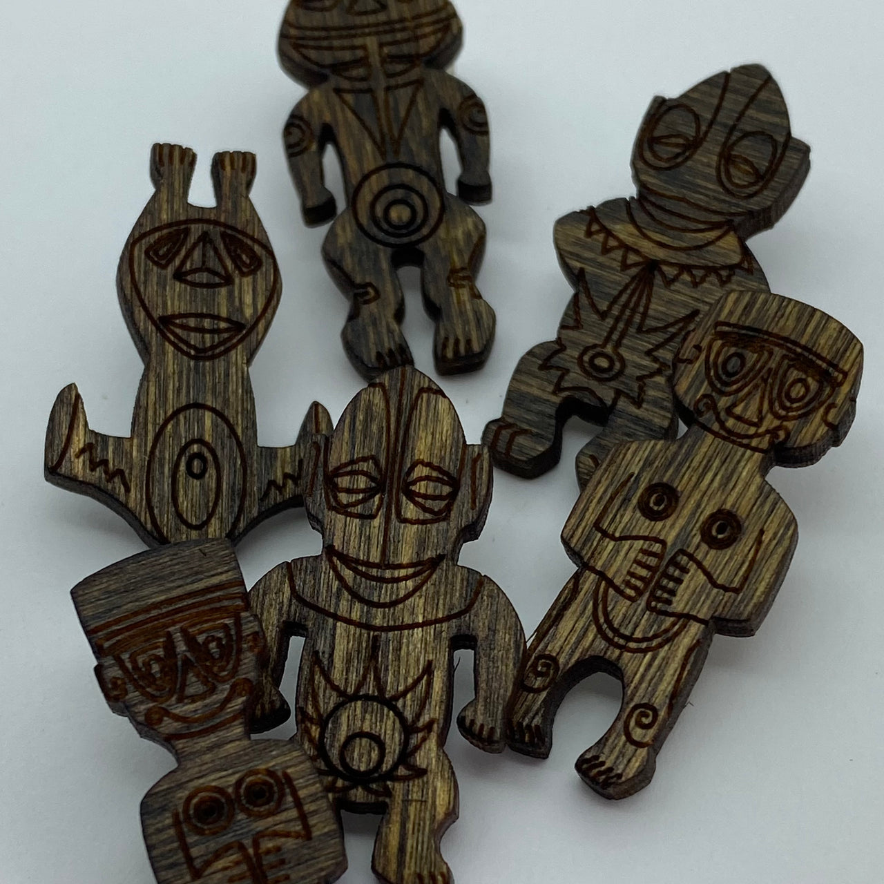 Wooden Tiki Babies Litewood™ Lapel Pin Set