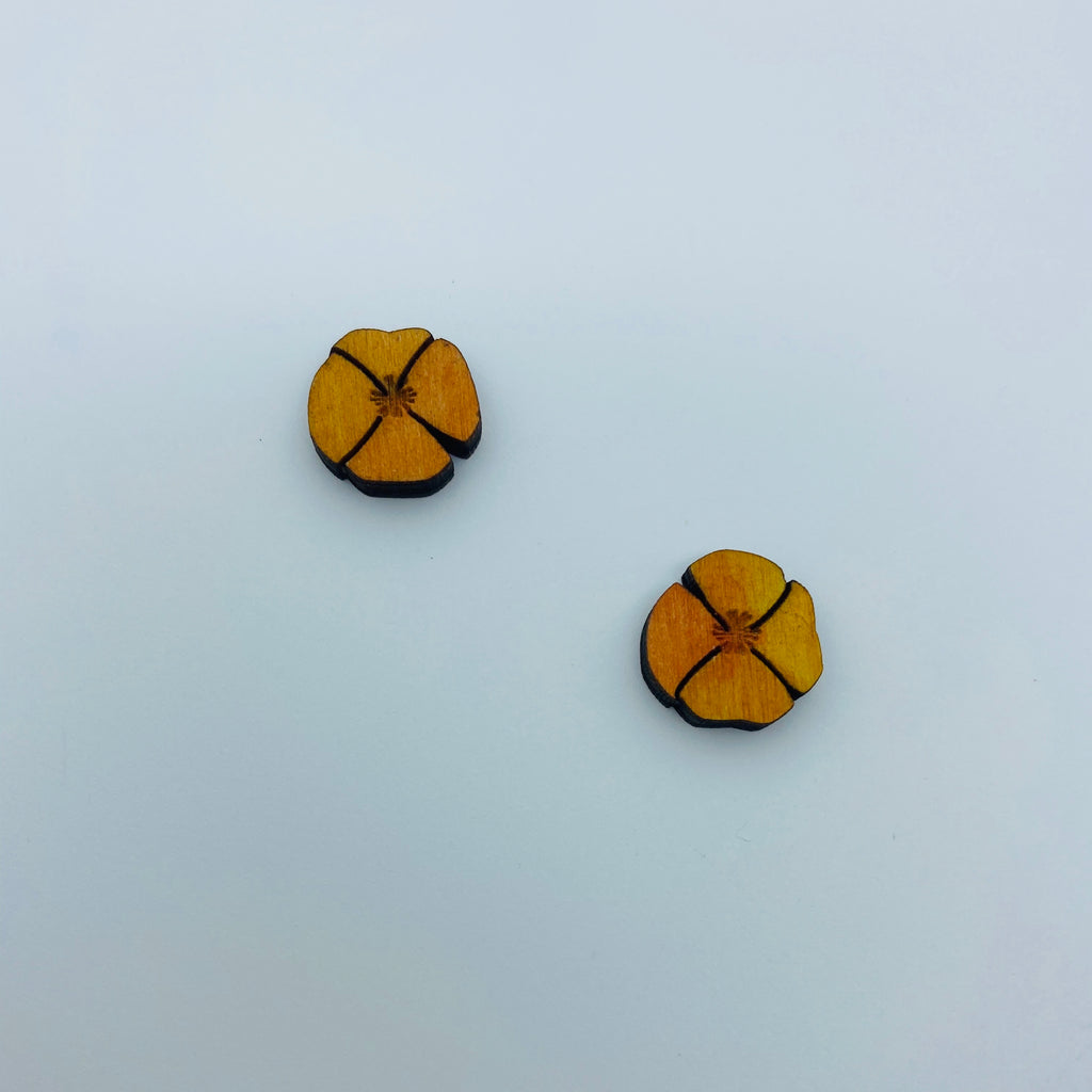 Wooden Mini Poppy Litewood™ Earrings