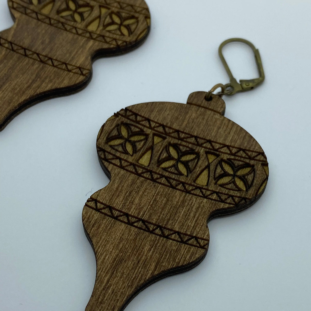 Wooden Tiki Christmas Ornament Litewood Earrings