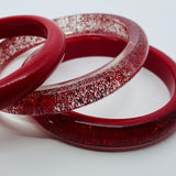 Confetti Lucite Narrow Sparklite™ Bangle Set in Ruby