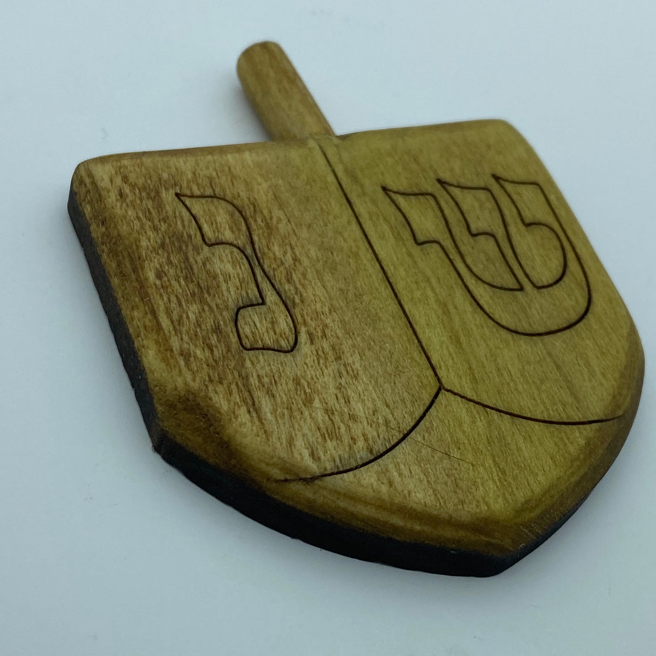 Hand Carved Wooden Dreidel Litewood™ Brooch