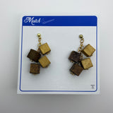 Wooden Haskell Cube Litewood™ Earrings in Natural