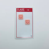 Flare Tiki Tapa Earrings in Light Pink