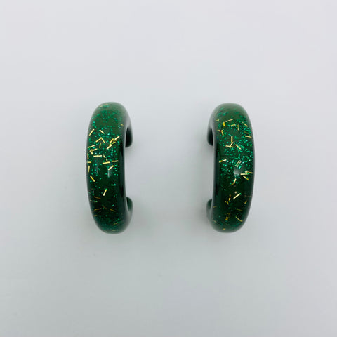 Confetti Lucite Hoop Sparklite™ Earrings in Shamrock